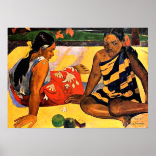 Póster Gauguin - O que há de novo? Pintura de Paul Gaugu