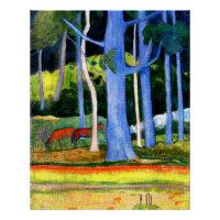 Gauguin - Paisagem com Troncos de Árvore Azul
