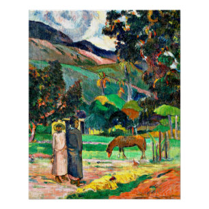 Póster Gauguin - Paisagem Taiti, 1892