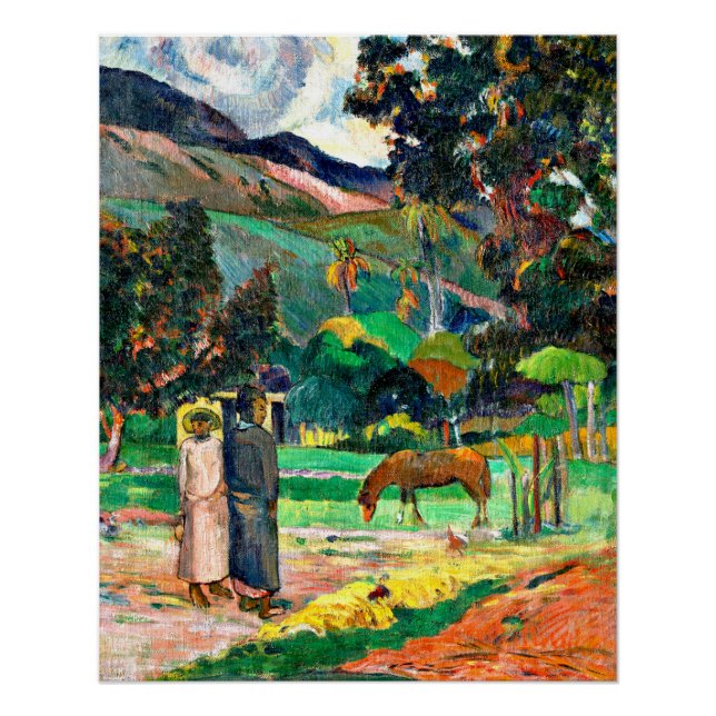 Póster Gauguin - Paisagem taitiana, 1892 (Frente)