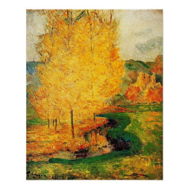 Póster Gauguin - Pelo Stream, Outono, (Frente)