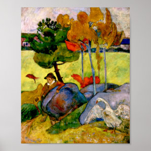 Poster Gauguin - Rapaz bretão em uma paisagem