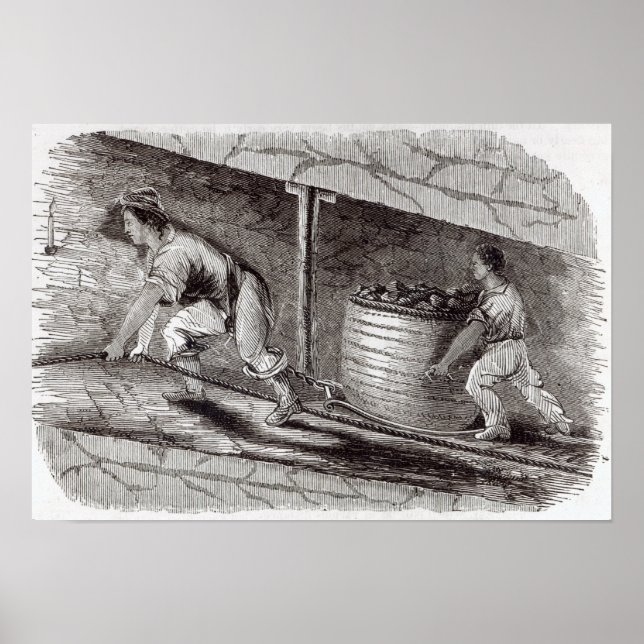 Poster Gaveta feminina num poço de carvão em Little Bolto (Frente)