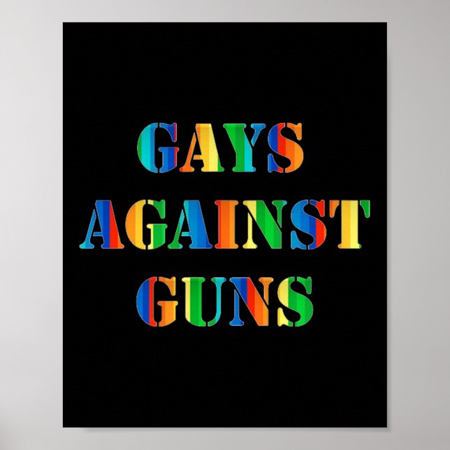 Poster Gay Contra Armas Protesto em Arco-Íris Marcha Resi (Frente)