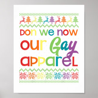 Poster Gay Natal Engraçado LGBT Don We Now Our Gay Appare