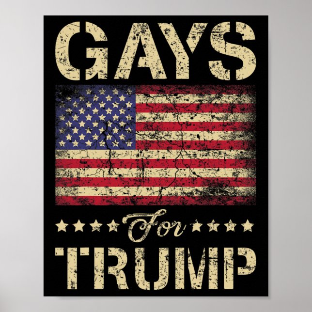 Poster Gay Para Estrelas De Bomba E Bandeiras Americanas (Frente)