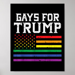 Poster Gay Para Trump Usa Flag Pro Reelecionar O Donald 2