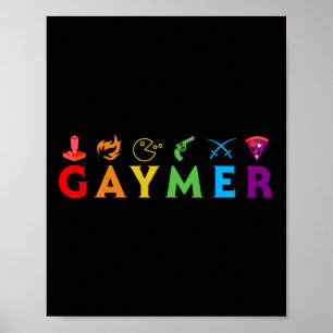 Poster Gaymer Divertido Orgulho Lgbt Gay Gamer Amante de