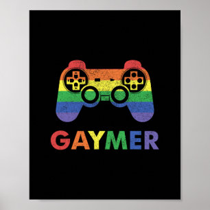 Poster Gaymer Orgulho Gay Arco-íris Gamer Jogos Lgbtq