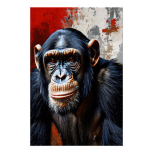 Póster Gaze Intensa do Chimpanzé