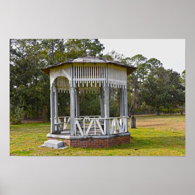 Poster Gazebo na Rua antiga. Joseph Cemetery, Flórida (Frente)