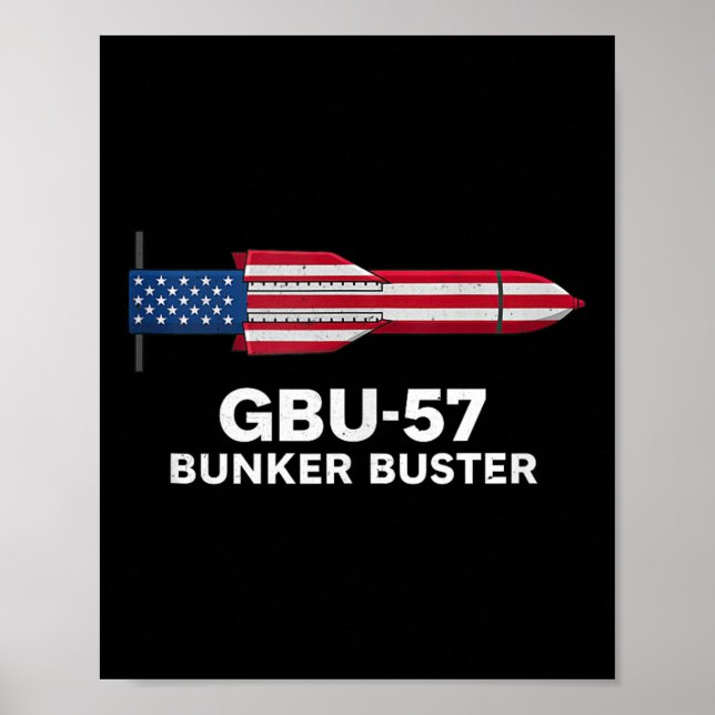 Poster Gbu-57 Bunker Buster American Flag 4th Of July Tan (Frente)