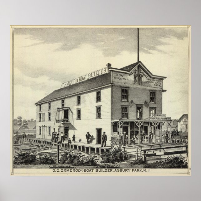 Poster GC Ormerod, Construtor de Barcos, Asbury Park, NJ (Frente)