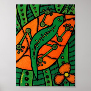 Póster Gecko Green E Orange
