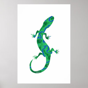 Póster Gecko Verde