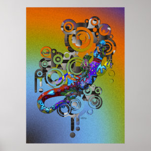 Póster geco abstrato
