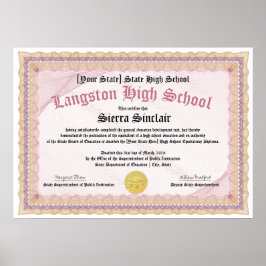 Poster GED General High School Equivalency Diploma Copy