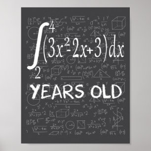 Poster Geek de Matemática Engraçado 50 Anos de Idade Aniv