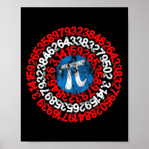Poster Geek Nerd Matemático do Capitão Pi Super-Herói