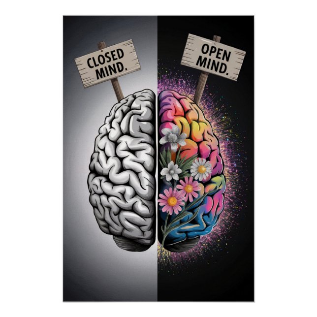 Póster Gehirn Poster | Offenheit vs. Geschlossenheit (Frente)