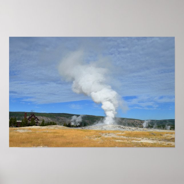Poster Gêiser Old Faithful, Parque Nacional de Yellowston (Frente)