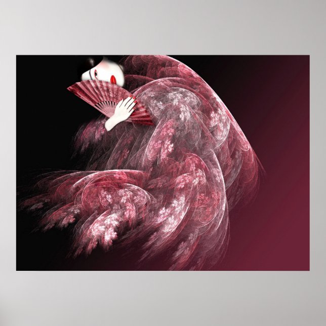 Póster Geisha em Vermelho (Frente)