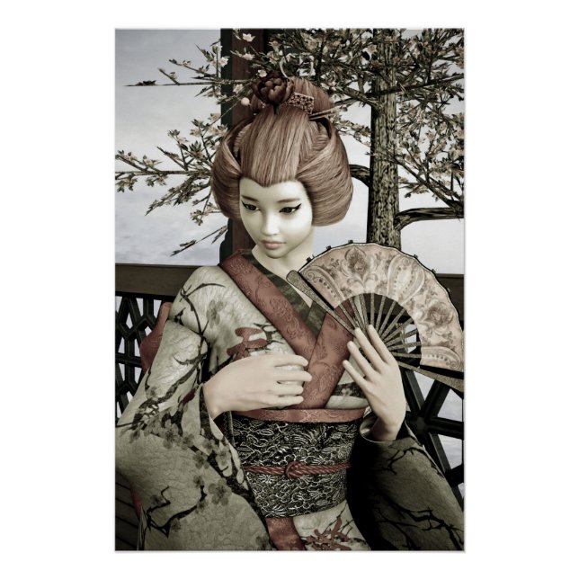 Póster Geisha Vintage (Frente)