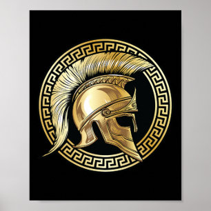 Poster Gelado Dourado Gladiador Esparta Grego