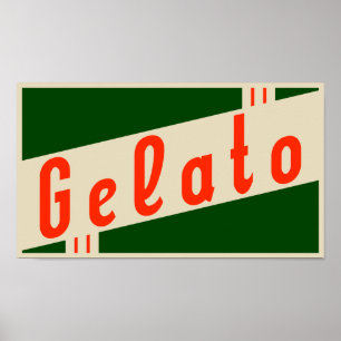 Póster gelato italiano retrô