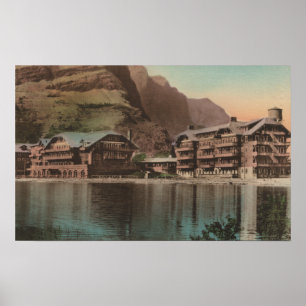 Póster Geleira, TA - vista dos muitos hotel da geleira