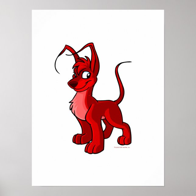 Poster Gelert vermelho orgulhoso (Frente)