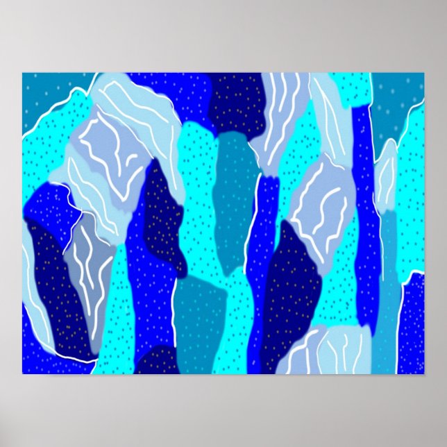 Poster Gelo Azul e Cinza (Frente)