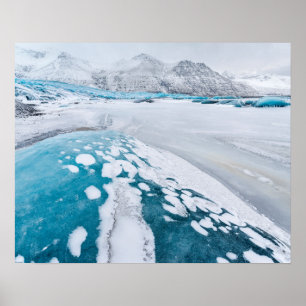 Póster Gelo de glaciar congelado, Islândia