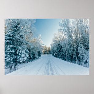 Poster Gelo e neve Frozen Winter Road Russia, Sibéria