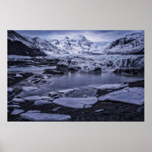 Poster Gelo e neve Sólheimajökull Glacier, Islândia