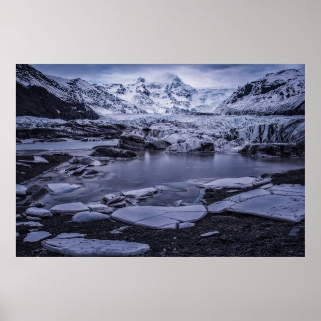 Poster Gelo e neve | Sólheimajökull Glacier, Islândia (Frente)