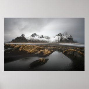 Poster Gelo e neve   Vestrahorn Mountain, Islândia