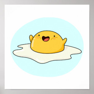 Poster Gema de Ovo Feliz Kawaii