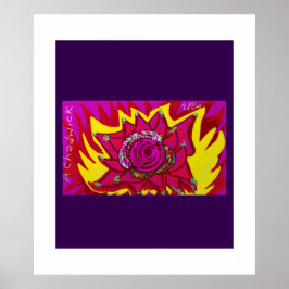Poster Gema Rosa em Chamas