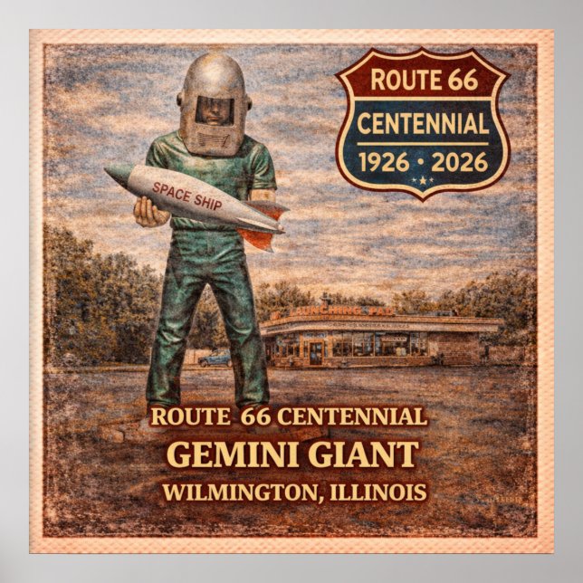 Poster Gêmeo Gigante Wilmington Rota 66 (Frente)