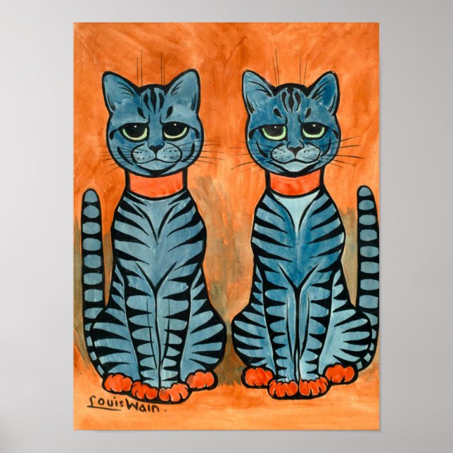 Poster Gêmeos de Louis Wain (Frente)