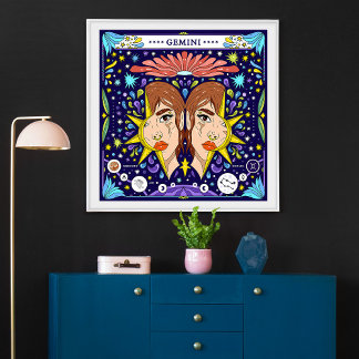 Poster Gêmeos: “Gêmeos das Estrelas” Zodíaco