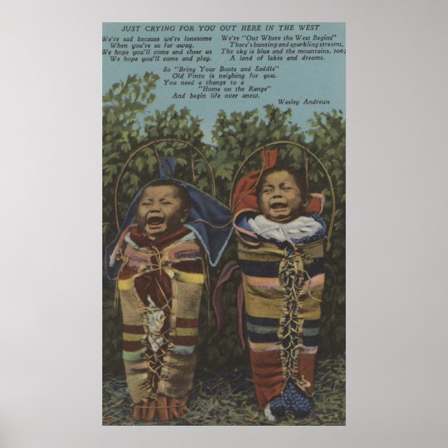 Póster Gêmeos indianos em apooses e "apenas chorando �" (Frente)