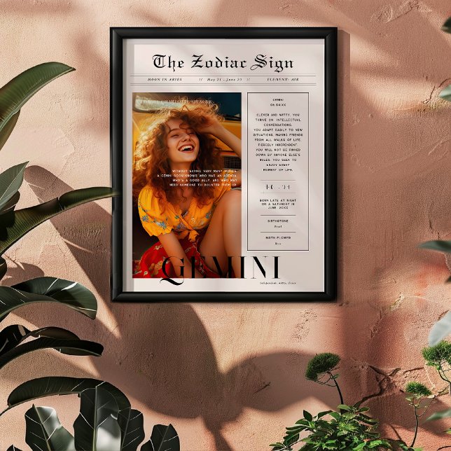 Poster Gemini | Jornal de Fotografia da Astrologia Zodíac (Criador carregado)