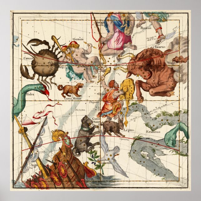 Póster Gemini, Orion, Cancer, Taurus, Canis E Outros (Frente)