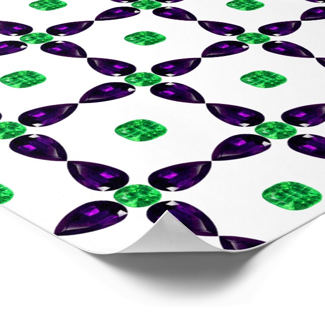 Poster Gemstone Art, Green and Purple (Borda)