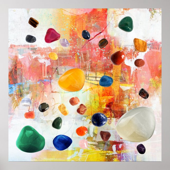 Póster Gemstone de cura de cristais (Frente)
