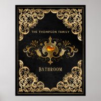 Gemstone de ornamentado Dourado e preto
