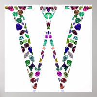 Gemstone Monograma - Letra W