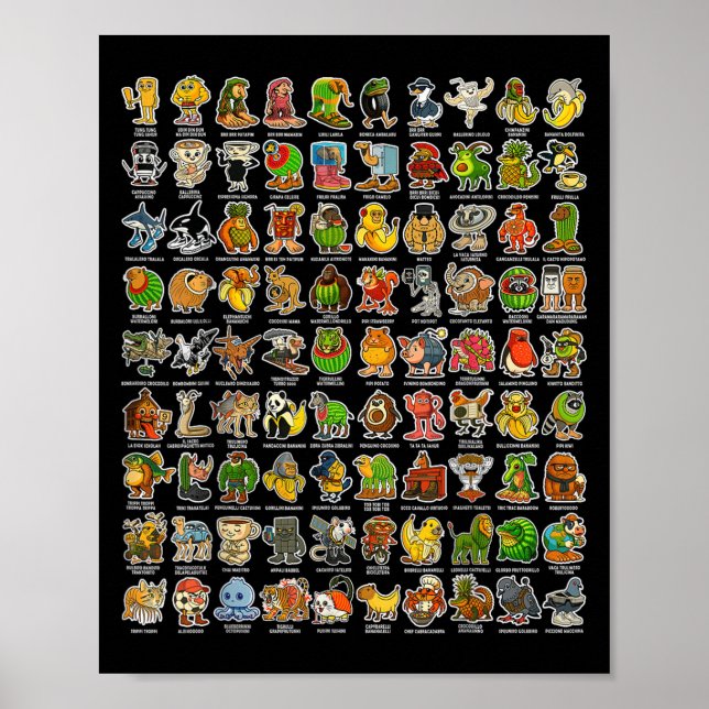 Poster Gen Z Funny Meme 90 Brainrot Char (Frente)